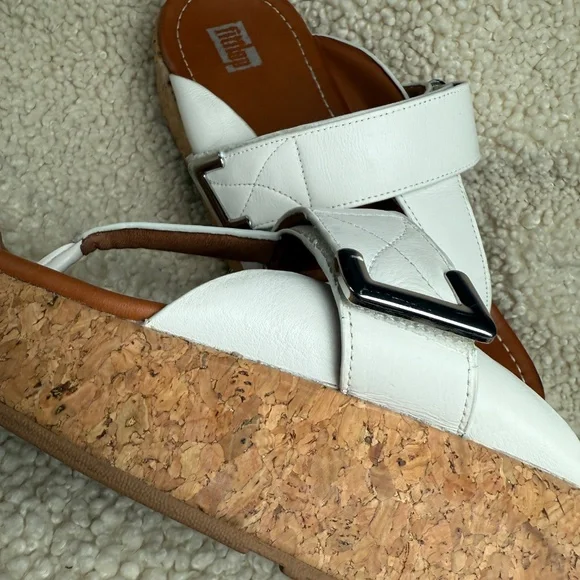 Fitflop Remi Adjustable Toe-Thongs Urban White Leather Size US 08 - Picture 11 of 15